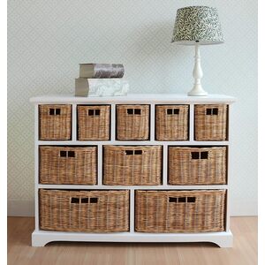 Tetbury Large Storage Unit with 10 Wicker Baskets