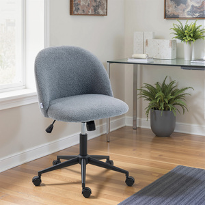 HOMCOM Teddy Fleece Office Chair with Wheels