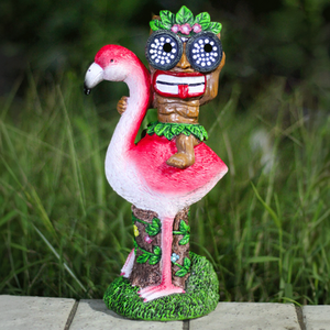 Tiki and Flamingo Garden Ornament