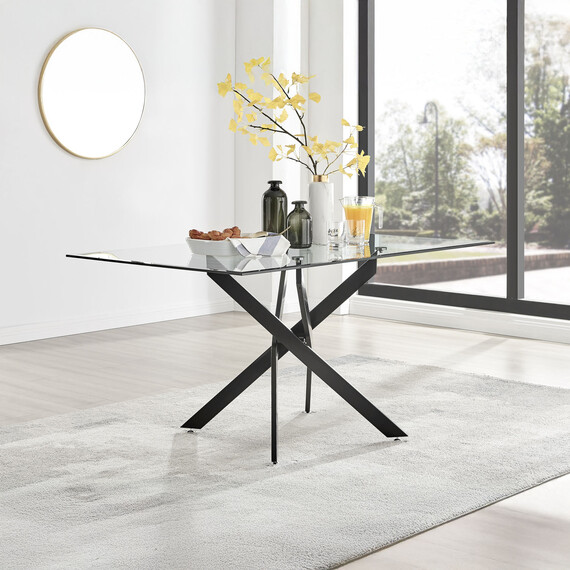 Leonardo 6 Black Leg Dining Table