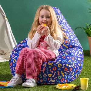 icon Kids Highback Beanbag Confetti Print Blue
