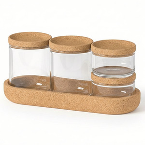 Apothecary Makeup Organiser Jar Set with Cork Base