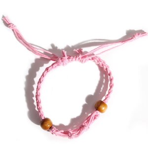 Pink Crystal Gemstone Bracelet Cord - Adjustable  Durable