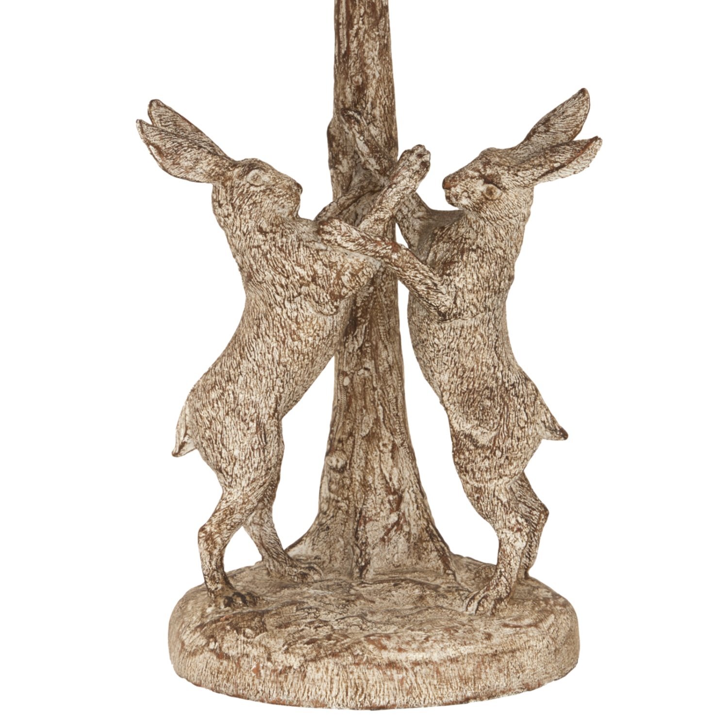 Stonewashed Marching Hares Lamp With Linen Shade Wildlife Collection - Brown