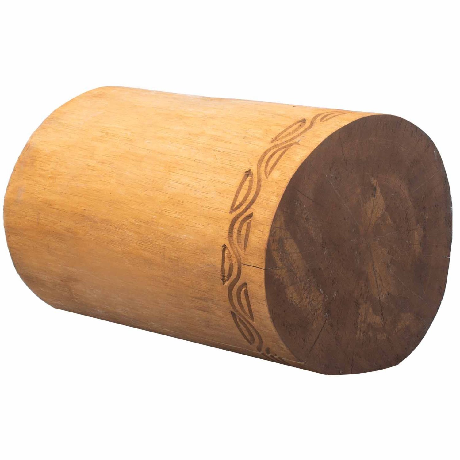 Albasia Tribal Stool Side Table - Natural Finish Durable Elegant - Brown