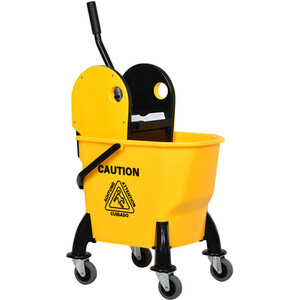 HOMCOM 26L Mop Bucket with 4 Wheels