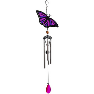 Stained Glass Suncatcher Butterfly Wind Chime
