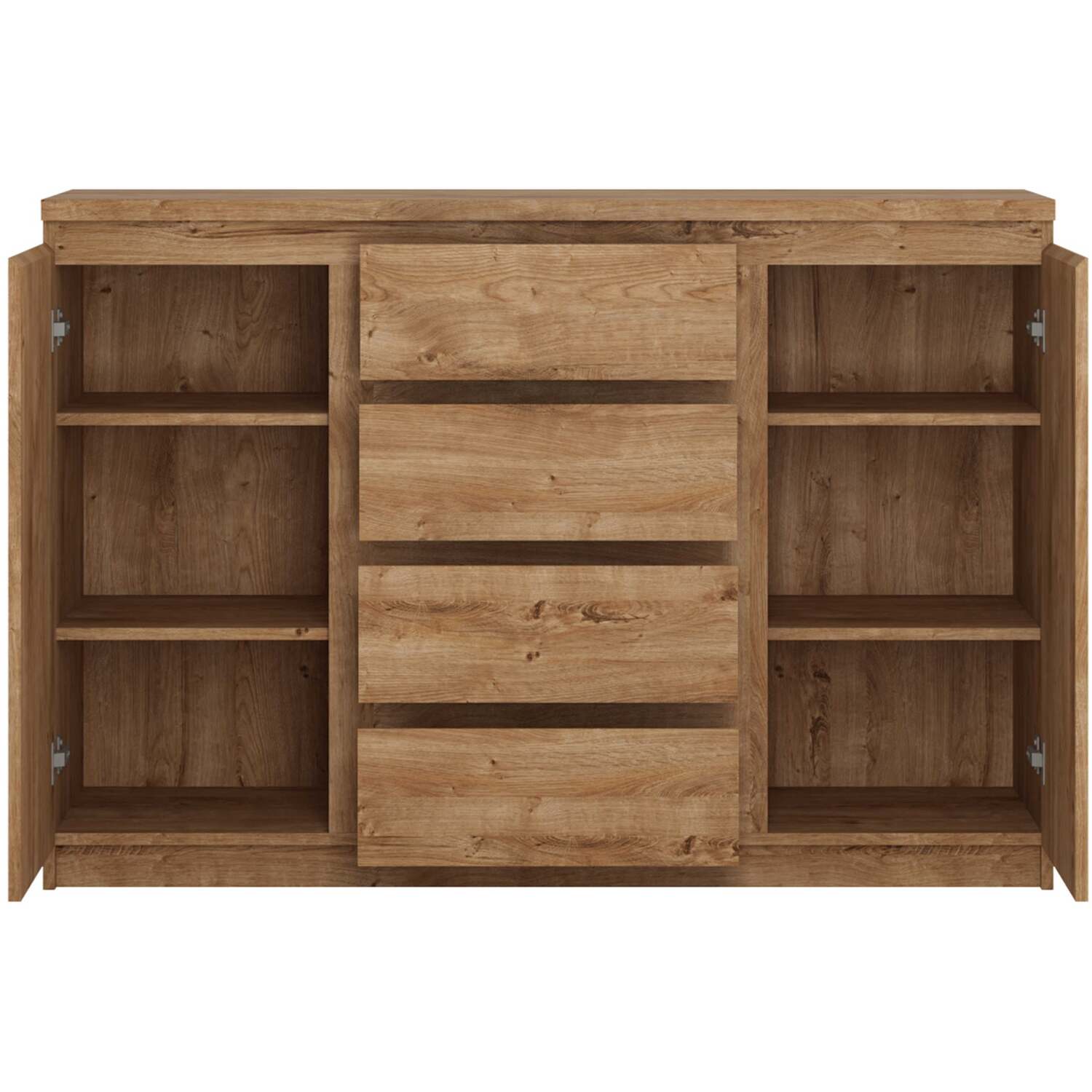 Wyld Haus Hemingway Natural Oak-Effect 2-Door 4-Drawer Sideboard - Natural
