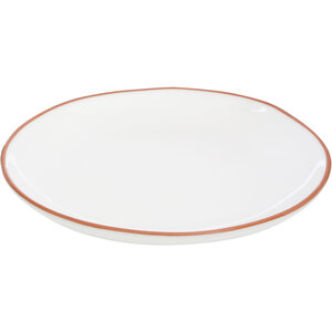 Calisto Terracotta White Glazed Dinner Plate