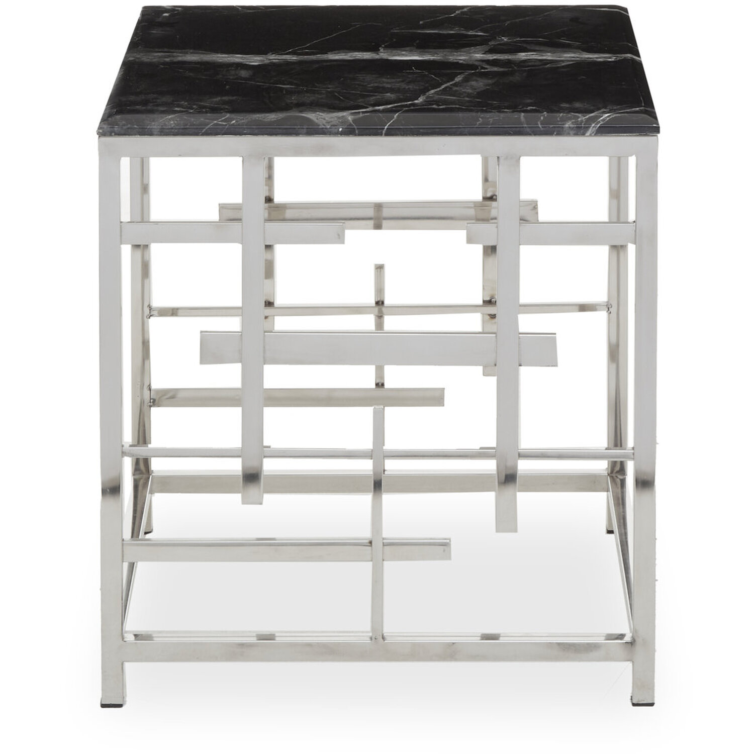 Aprilia Black Marble Side Table - Black