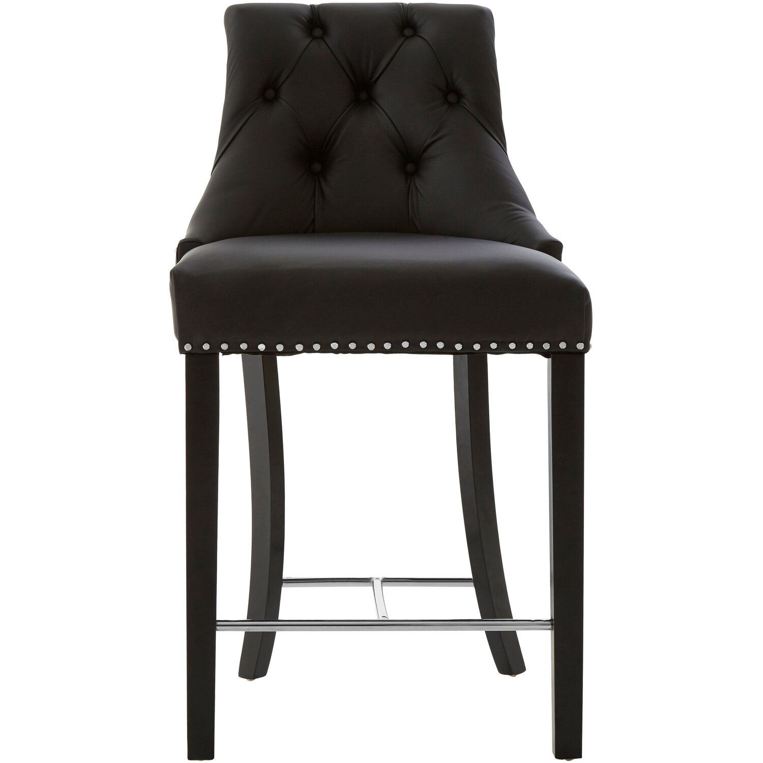 Regents Park Black Faux Leather Bar Chair - Black