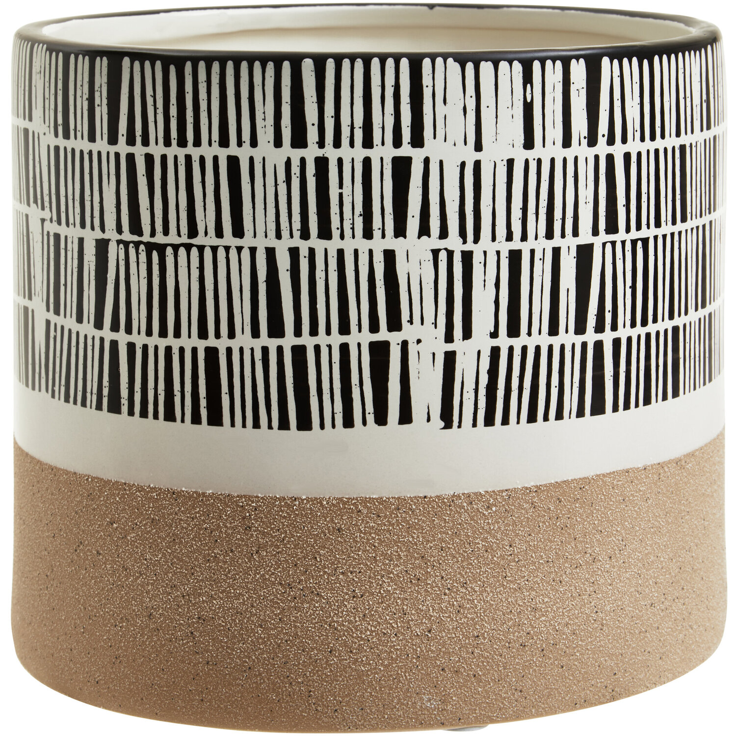 Jada Large Striped Planter - Black & White