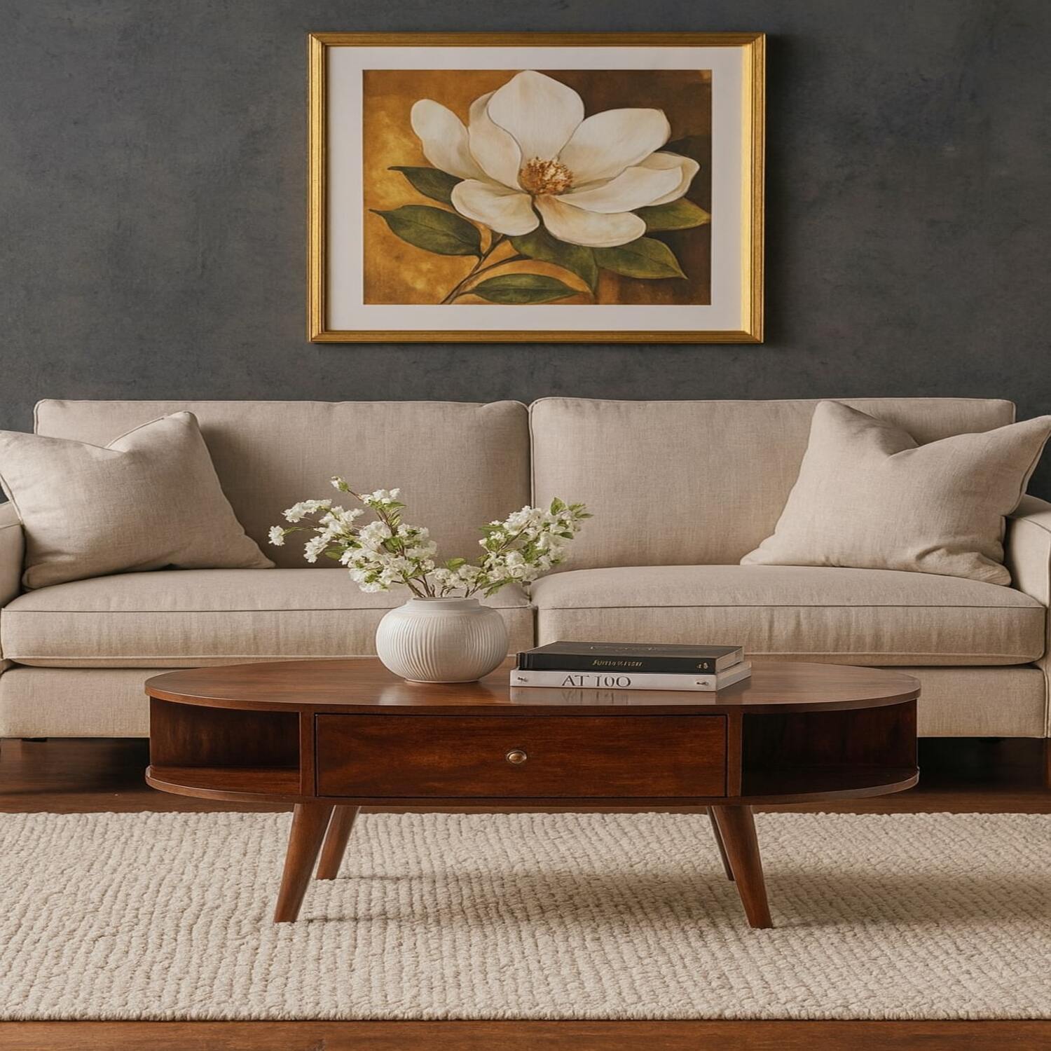 Solid Wood Coffee Table with Storage - Image 2