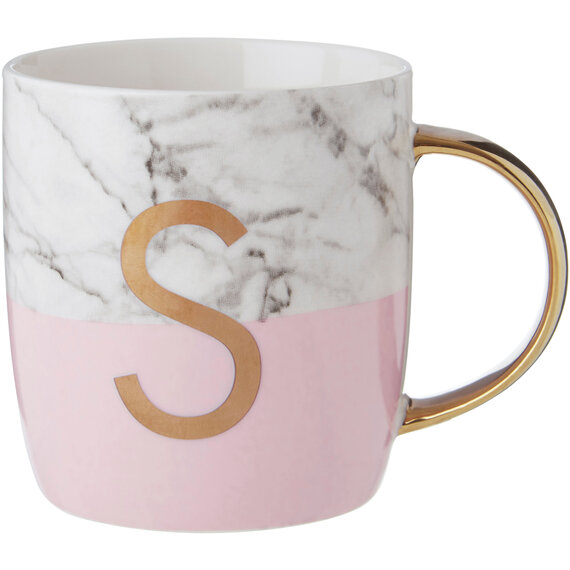 Mimo Pastel Pink S Letter Monogram Mug