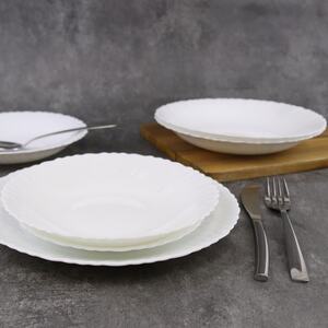 12-PC Wavy Dinnerware Set - White