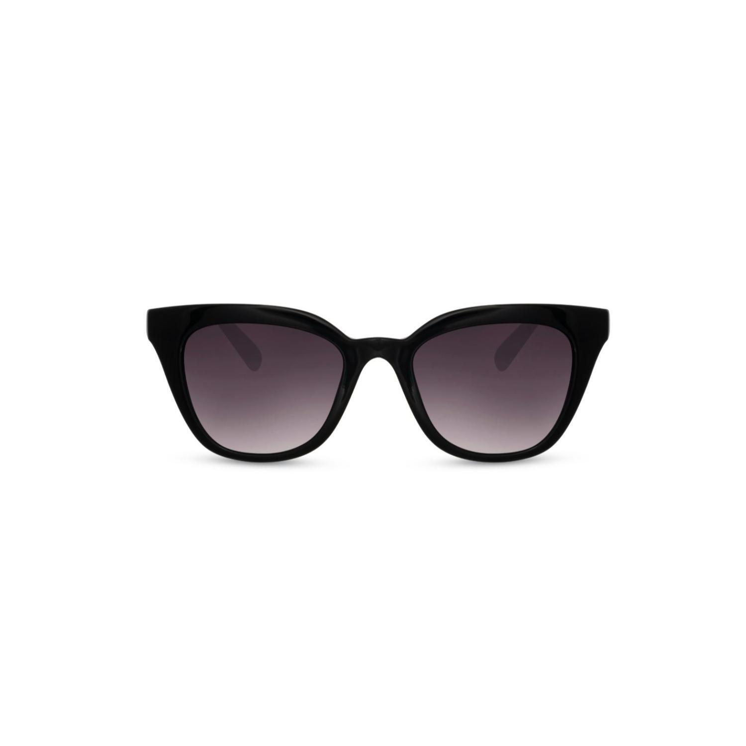 Sunglass Station Refined Cat-Eye Unisex Sunglasses - Glossy Black