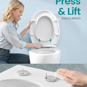 O shaped toilet seat soft close quick release white