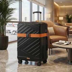 Hard Shell Suitcase, Medium Travel Luggage, Spinner Wheels, Black