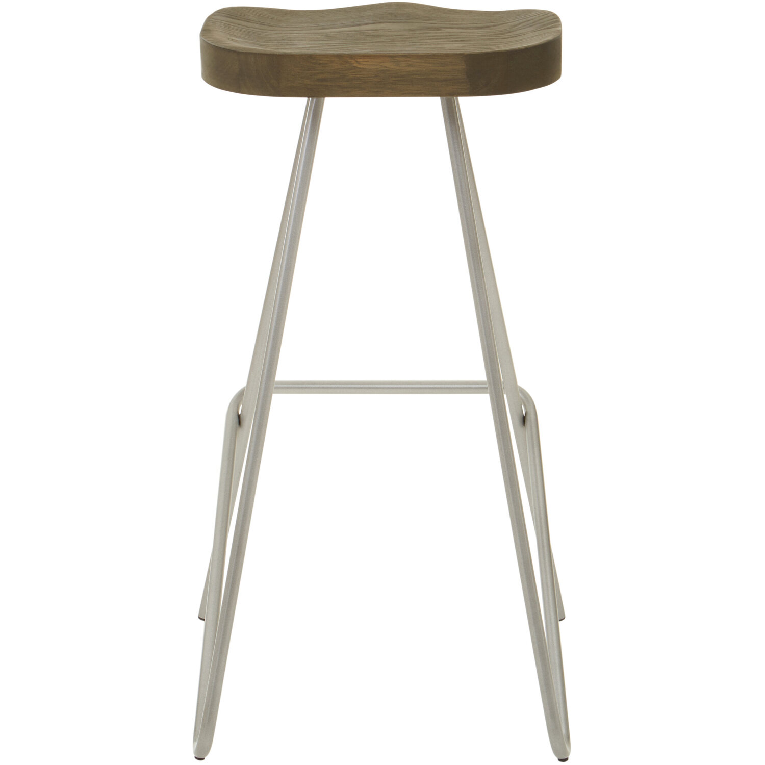 District Silver Metal Frame Bar Stool - Silver