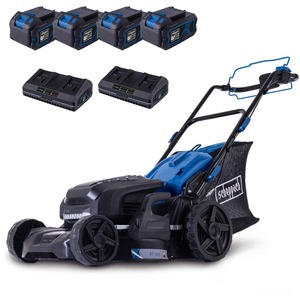 Scheppach BC-MP470-X 47cm Cordless Lawnmower with 4x4Ah Batteries