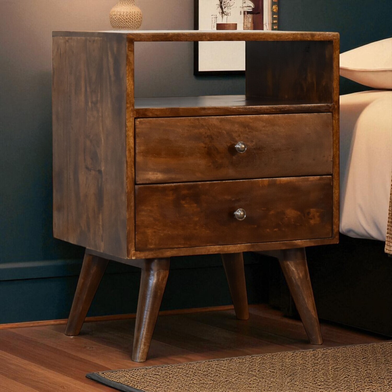 Classic Solid Wood Bedside Table