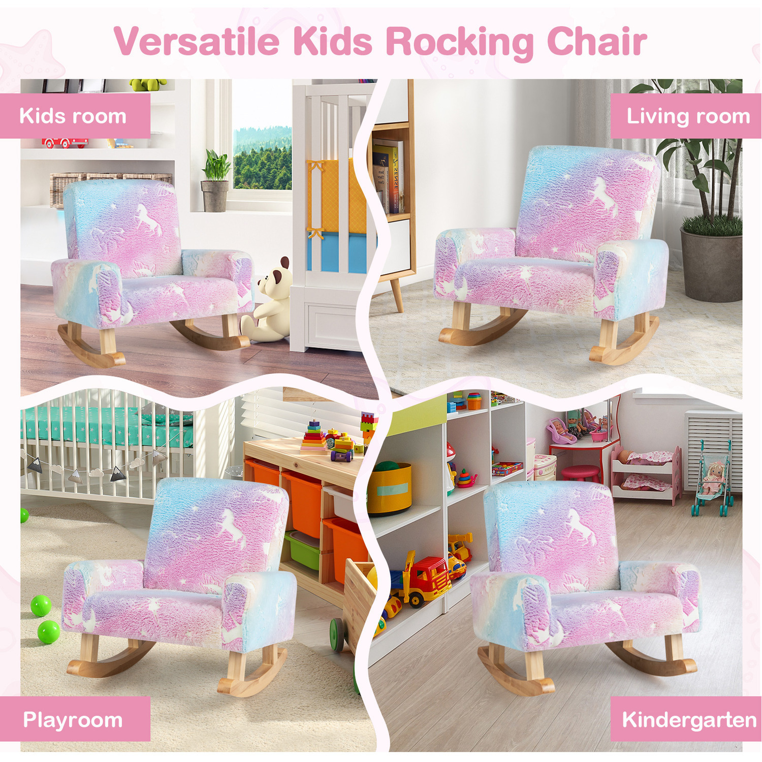 Kids Rocking Chair Flannel Children Rocker