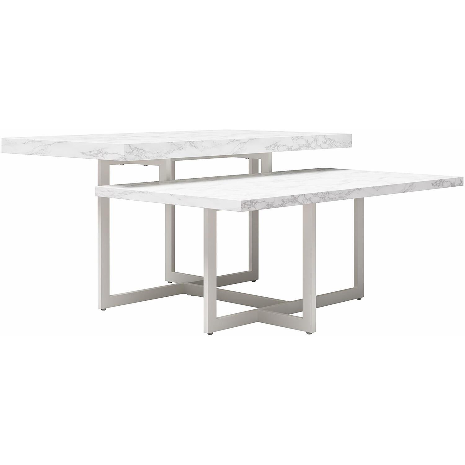 Brielle Coffee Table White Faux Marble - White