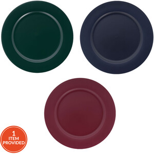 Emerald, Navy or Red Charger Plate