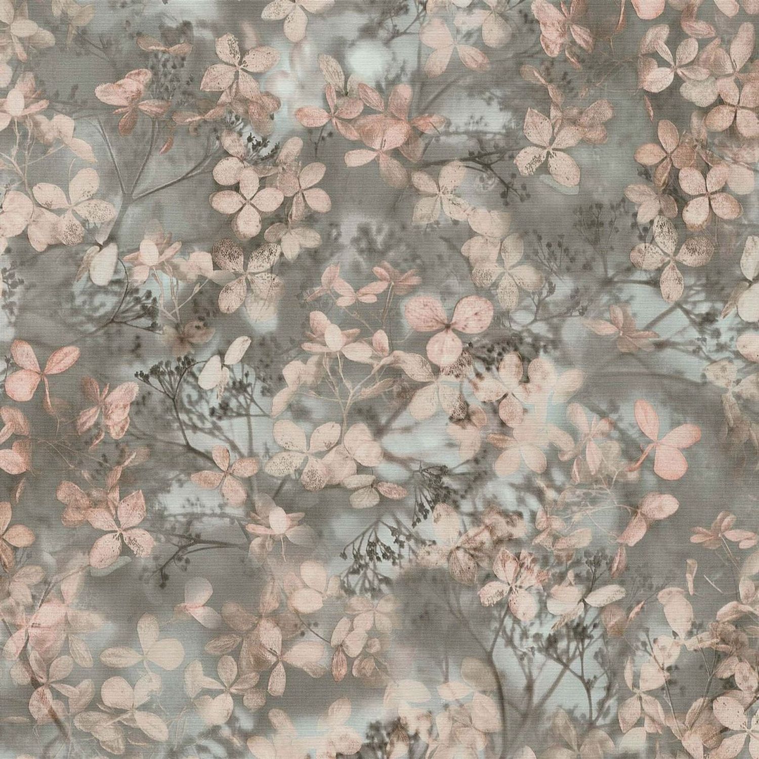 Erismann Play Of Light Blossom Vinyl Textured Wallpaper - Pink/Sage Green