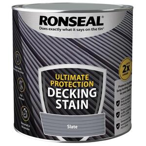 Ronseal Ultimate Protection Decking Stain Slate 2.5L - 39122 - Durable Weather Protection