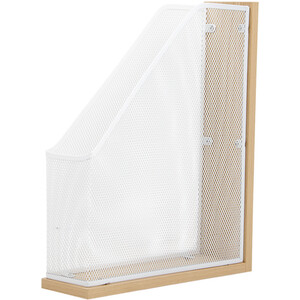 Wood Effect and White Mesh Magazine Holder
