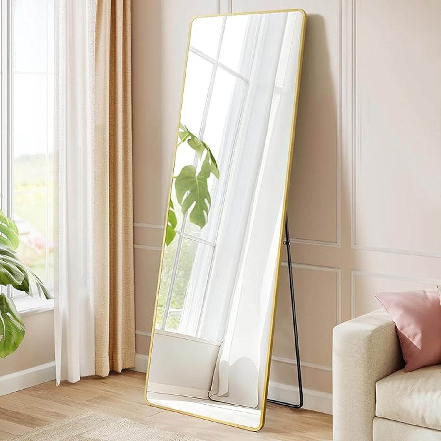 Image of SONGMICS Full Length Standing Mirror with&hellip;