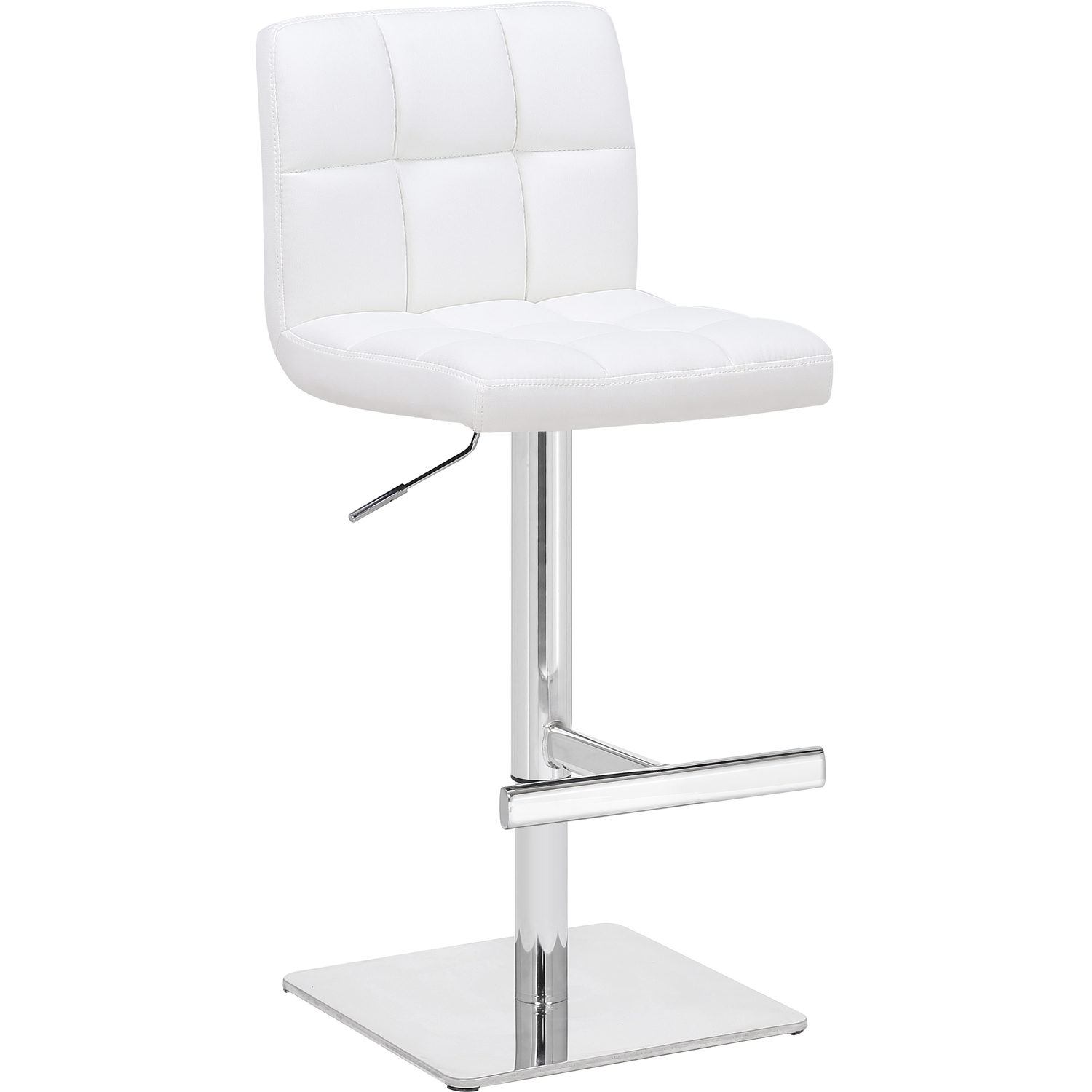 B&Q -  Allegro Deluxe Kitchen Bar StoolAdjustable SwivelChrome Footrest & Weighted BaseWhite - Image 5