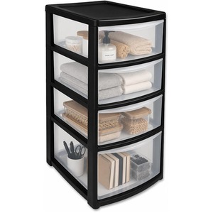 4 Tier Mini Storage Drawers Plastic Boxes Organiser