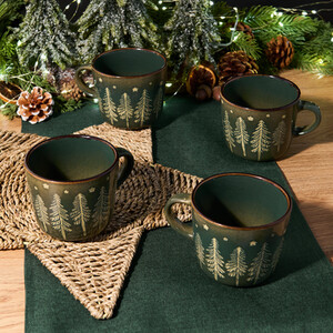 Pack of 4 Nordic Pine Conical Mugs