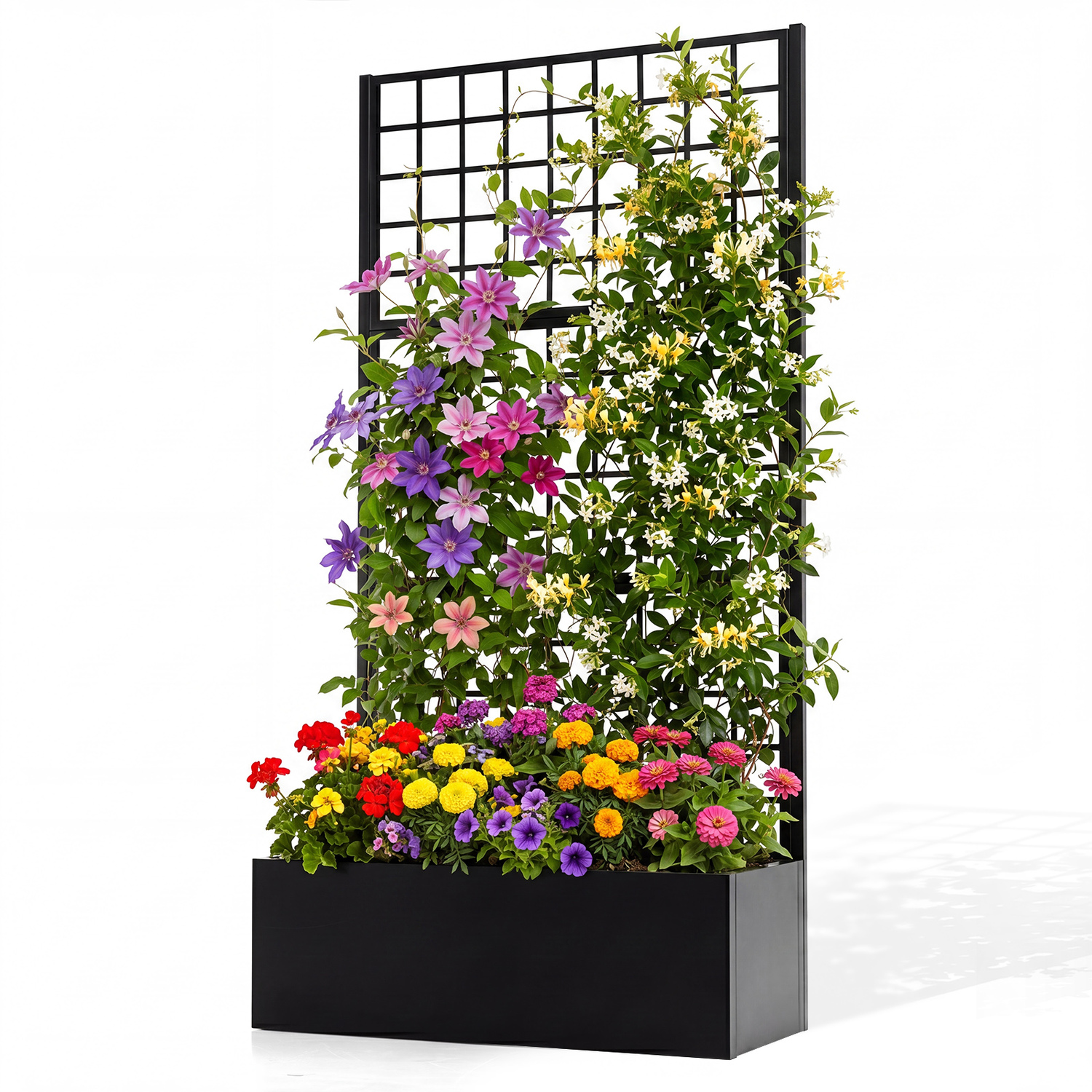 Costway Metal Planter Box With Drainage Holes - Black
