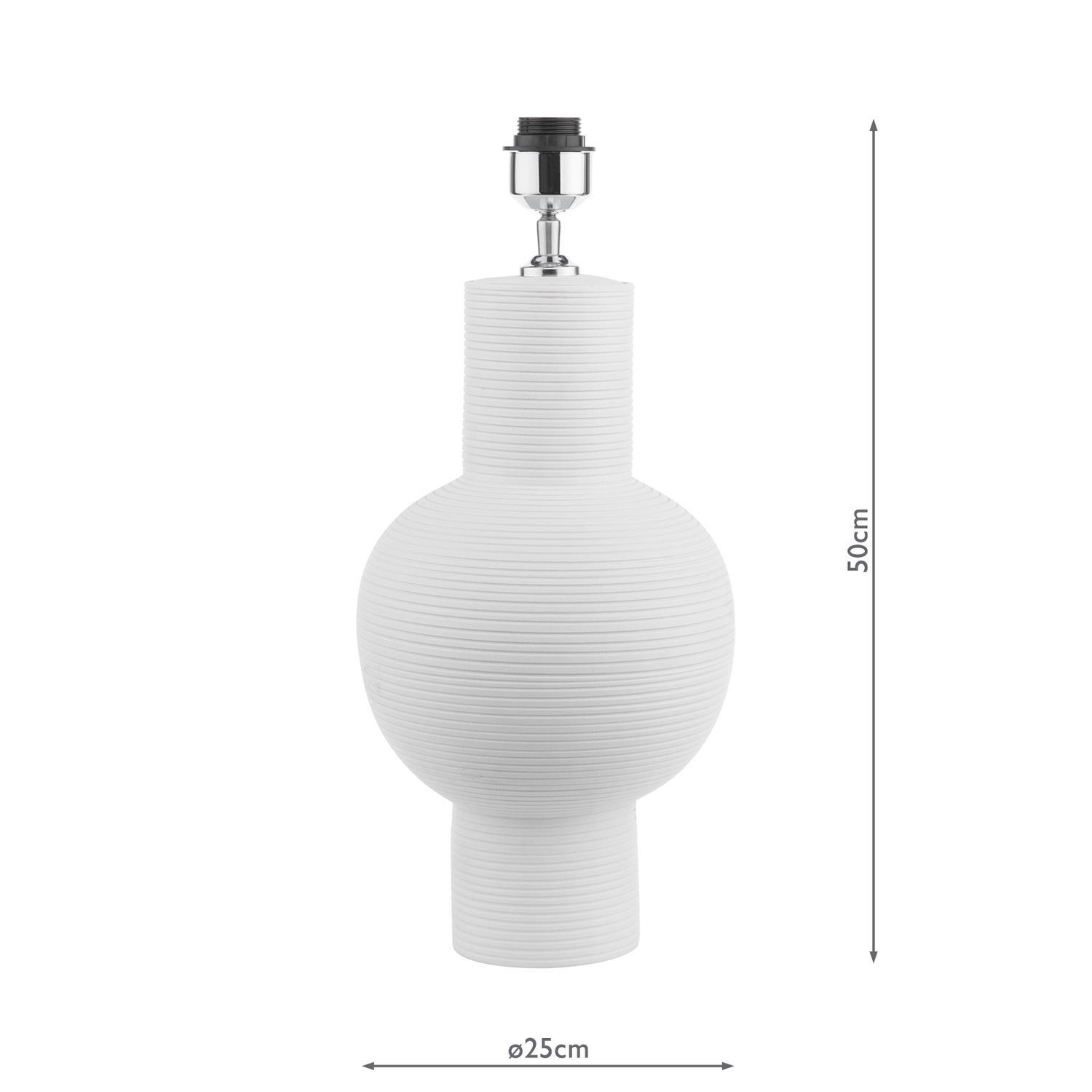 Dar Kiara Table Lamp White Ceramic Base Only