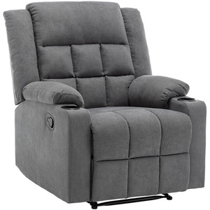 Modern Upholstered Recliner Chair with Cup Holders