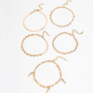 5294 5PCS Key Anklet