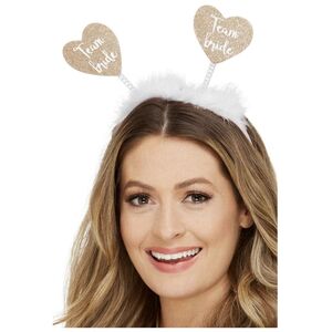 Smiffys Womens/Ladies Team Bride Heart Boppers Headband