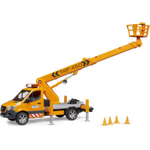 Bruder MB Sprinter with working platform and Light Sound Module Delivery Vehicle Model