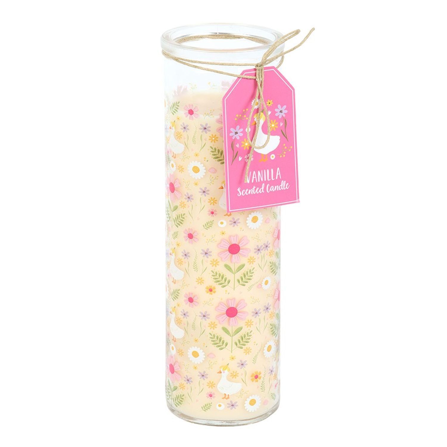 Something Different Vanilla Daisy And Duck Tube Candle - White/Pink