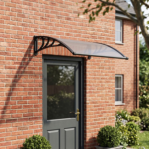 Breeins 100cm Dark Grey Door Canopy with Drainage Channel
