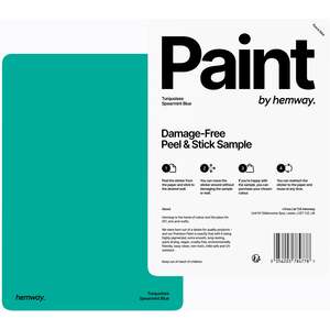 Hemway Chalk Based Furniture Paint A5 Sample, Spearmint Blue, Peel & Stick