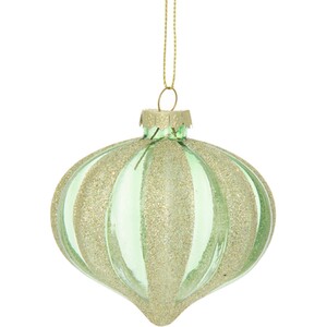 Clear and Champagne Glitter Bauble