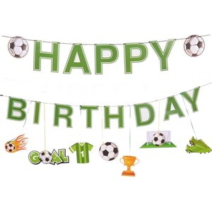 Football Happy Birthday Banner Decoration Set
