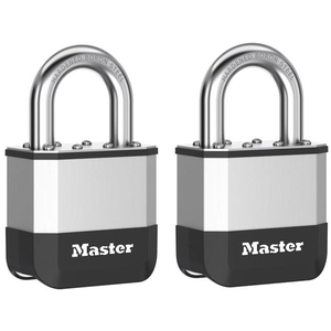 Master Lock, Elite, Laminated Padlock, 52mm, Steel, 2 Pack