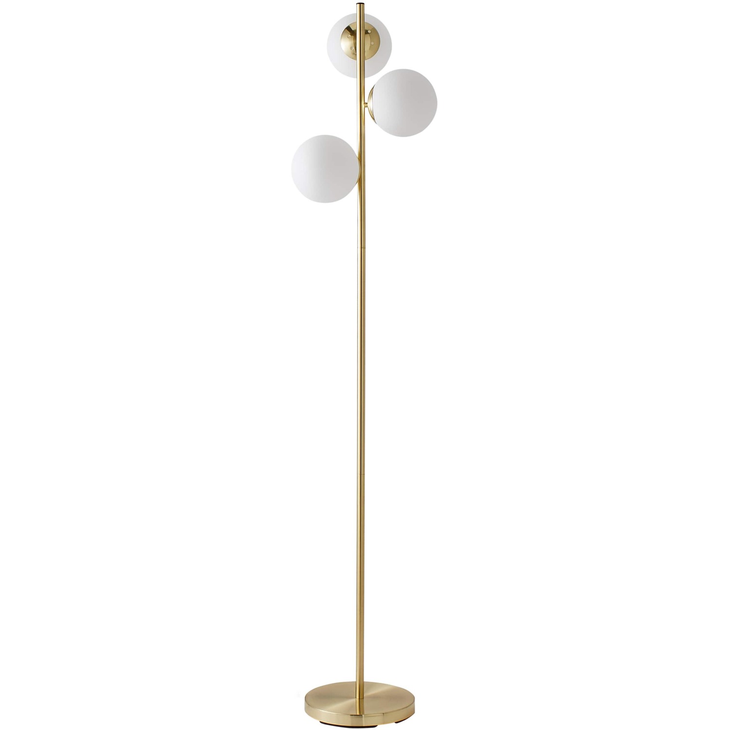 ValueLights | Modern 3 Light Gold Metal Stem Floor Lamp for Living Room Hallway with White Frosted Glass Shades + LED Bulbs | Floor Lamps & Home Improvements Essential - Image 4
