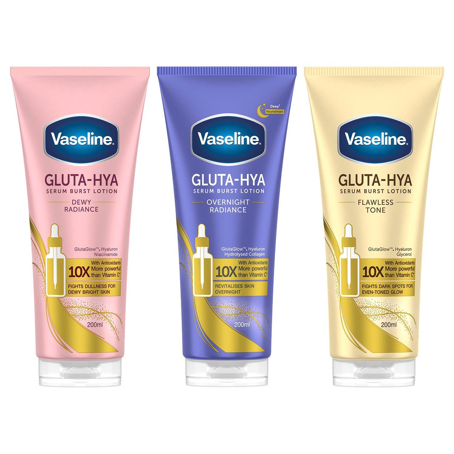 Vaseline Gluta-Hya Lotion Bundle Dewy, Overnight & Flawless Glow, 200Ml Each - Image 5