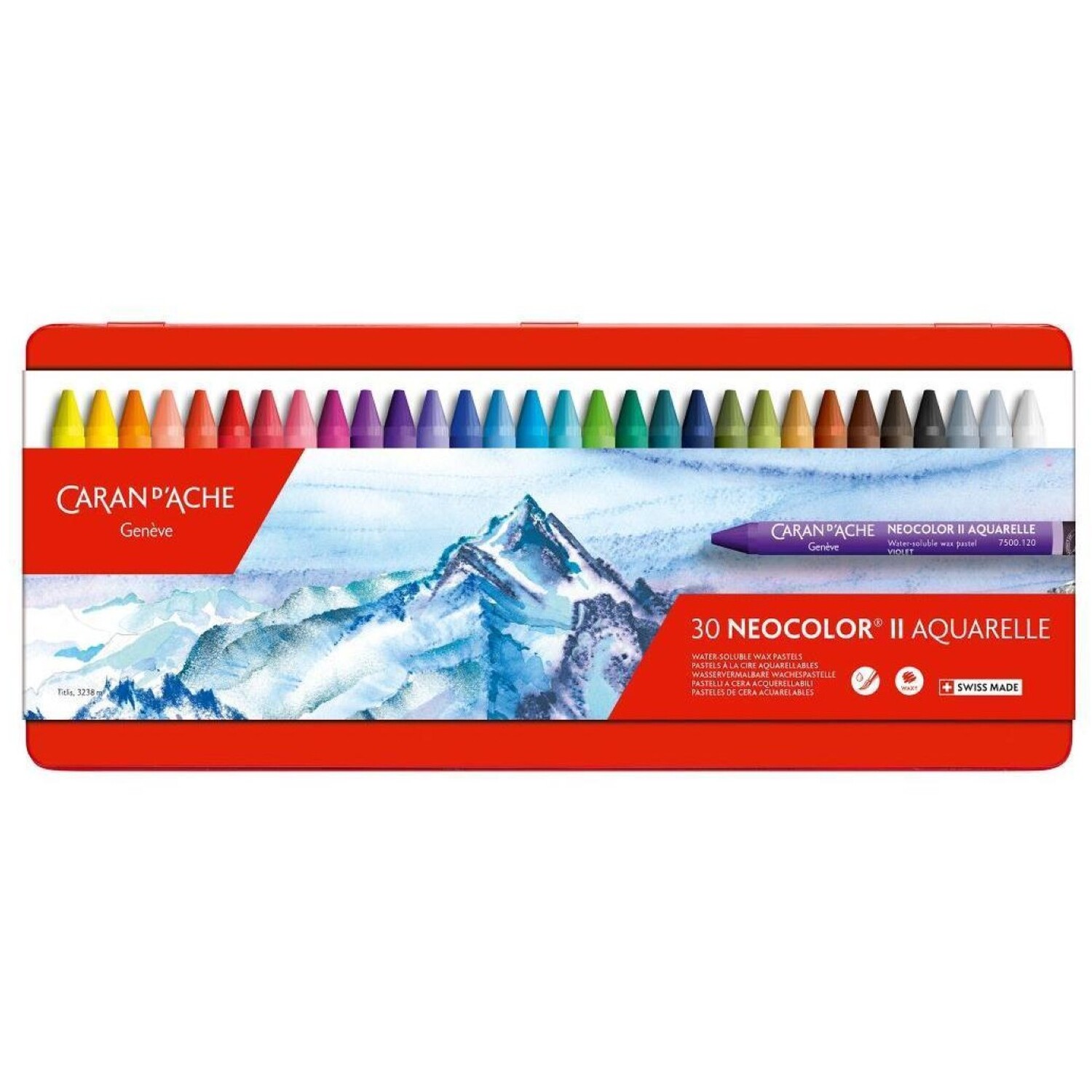 Caran D'ache Neocolor Ii 30 Water-Soluble Wax Pastels - Assorted Colours - Assorted Colours